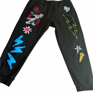 Black Graphic Joggers